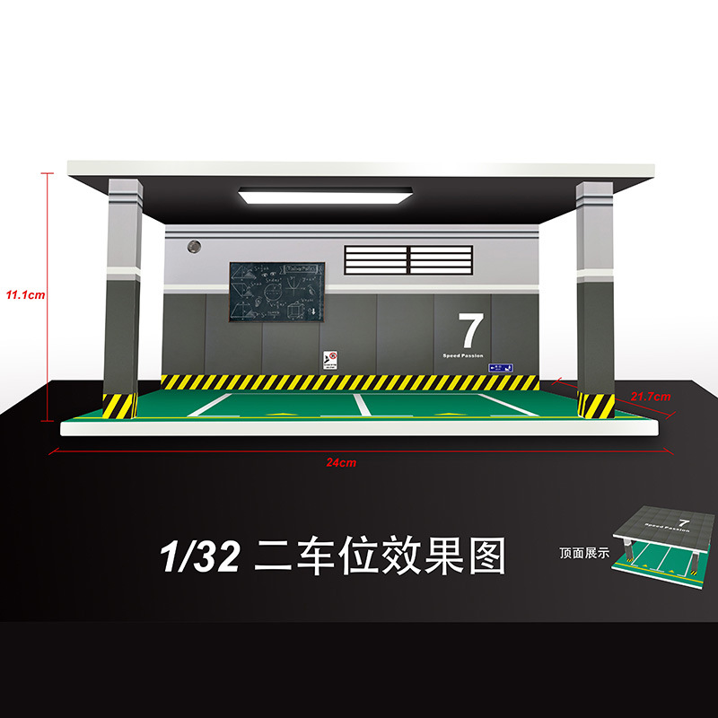 Modelo de mesa de arena de estacionamiento con cubierta de acrílico ligero para disparar modelo de escena de estacionamiento modelo de coche