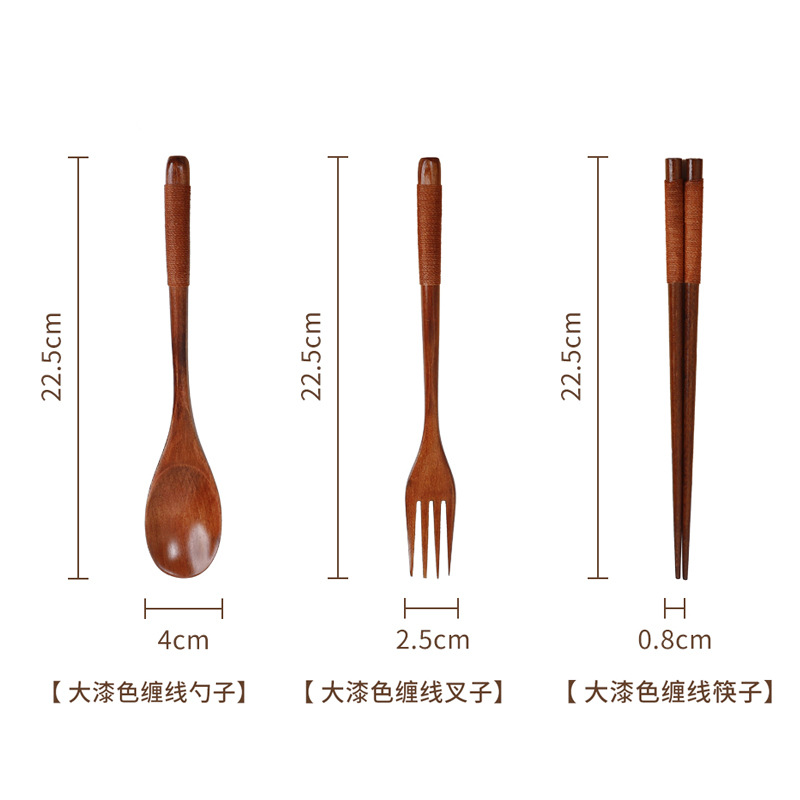 옻칠 색 꼬인 젓가락 숟가락 포크 세트
