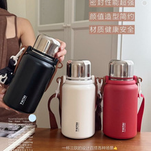 三饮直饮吸管小茶杯不锈钢保温杯学生杯新款大容量便携手提式水壶