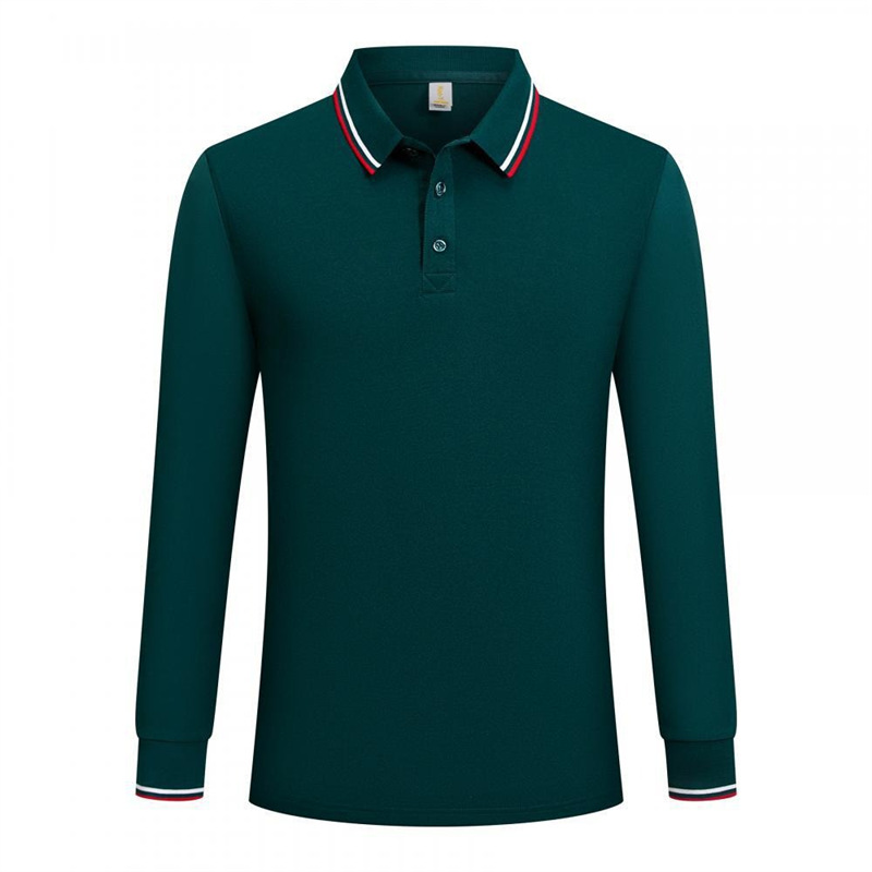 Primavera y otoño transfronterizos polo, ropa de trabajo de manga larga, logotipo impreso personalizado, camiseta de bordado, camiseta de comercio exterior, camiseta de publicidad para hombres y mujeres