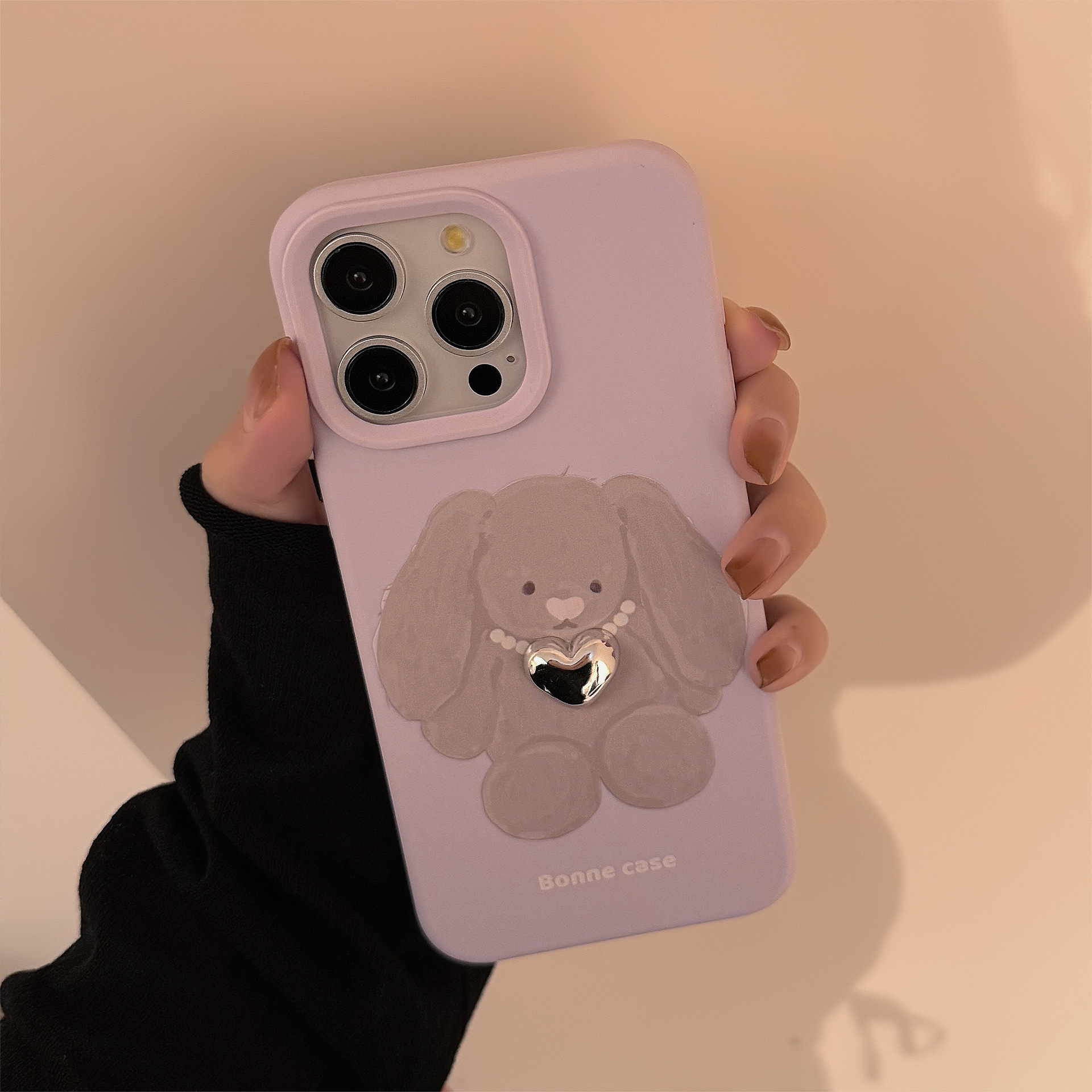 Protective Phone Case With Rabbit & Pearl Necklace For Iphone_voghion.com
