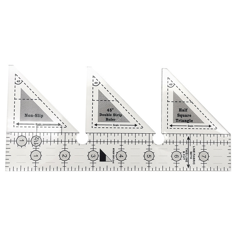 Diseño de prendas de vestir acrílico 90 ° regla de costura de tela de corte de tela doble regla de patrón de tela de corte