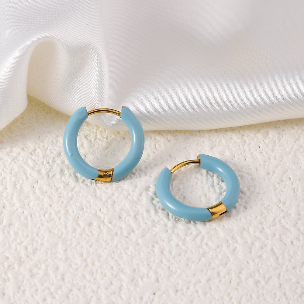 Polished Finish 1 Pair Simple Style Geometric Plating 201 Stainless Steel Earrings