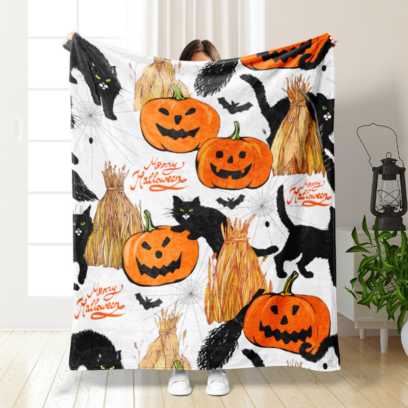 国境を越えたハロウィーン毛布デジタルプリントフランネル小毛毛布クリスマスアニメ昼寝エアコン毛布バッチ|undefined