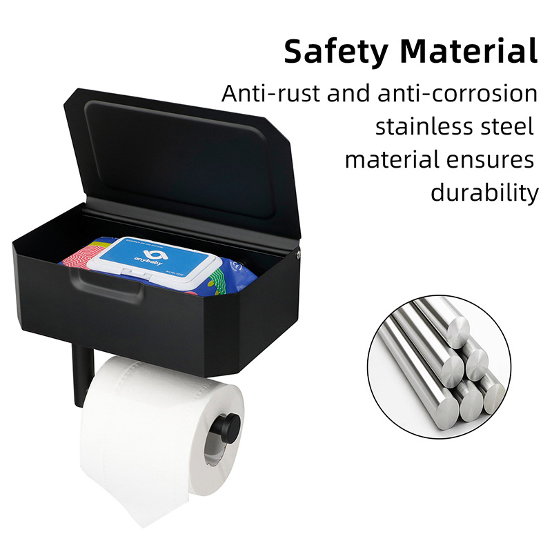 Caja de tejido de acero inoxidable cuadrado baño higiénico tejido titular de papel higiénico titular ponche-libre teléfono móvil rollo de papel titular