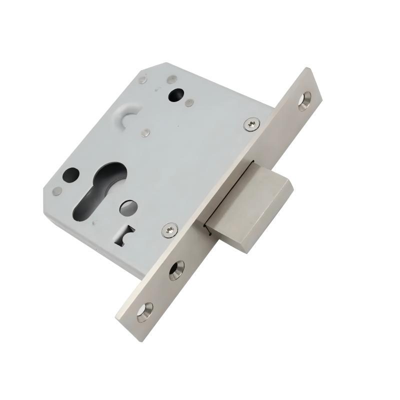 Acero inoxidable estándar europeo 304 cuerpo de cerradura de canal 55 margen unilateral cuerpo de cerradura de lengua puerta de fuego puerta de bomberos cuerpo de cerradura de tubo de pozo