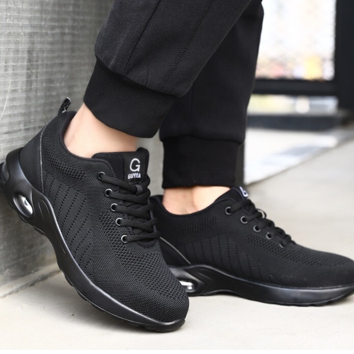 Casual men's safety shoes steel toe cap anti-smashing anti-piercing like flying woven sneaker construction site safety shoes
