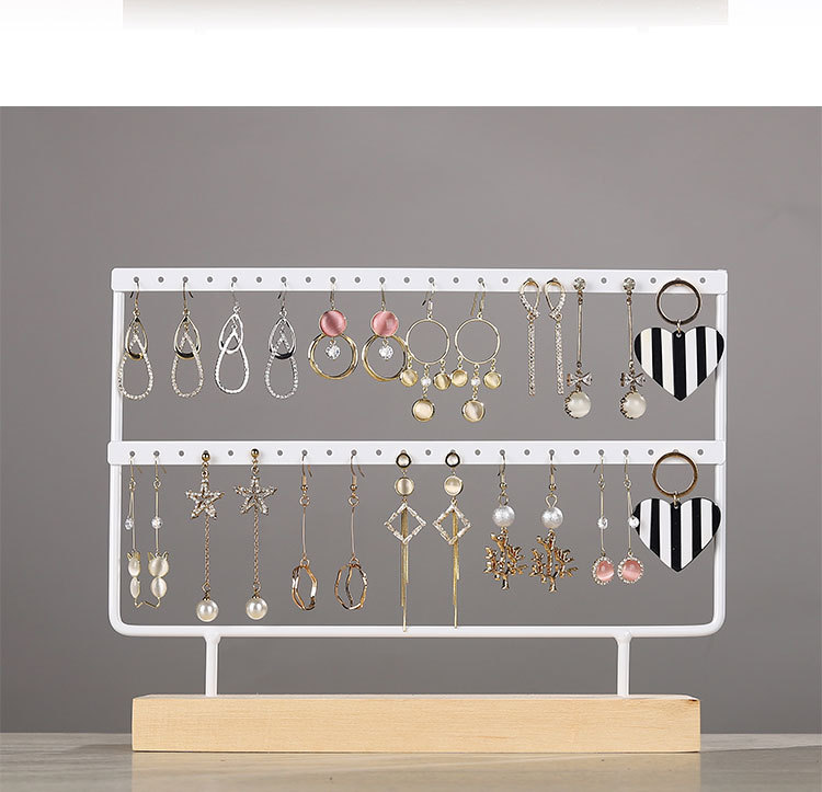 Simple Style Solid Color Solid Wood Iron Jewelry Display Jewelry Rack display picture 4