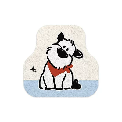 Avtomobil döşəmə paspasları floor mats are dirt-resistant, wear-resistant, and - light-blue-cute-dog-single-rear-row-silk-loop-5050cm1969-1969
