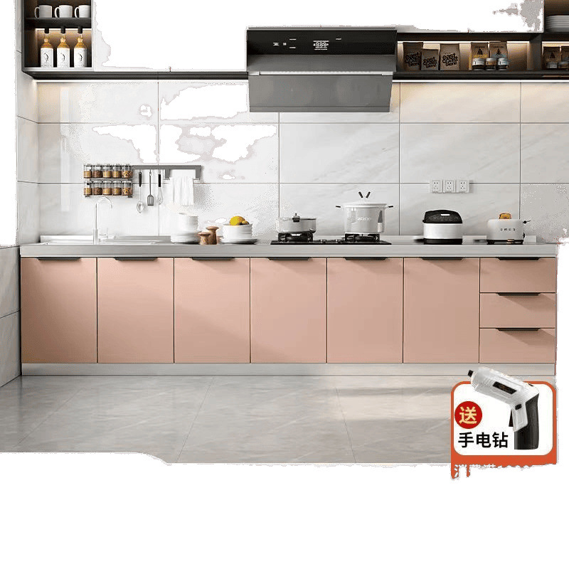 Armarios de acero inoxidable para alquilar casas, ensamblados integrados para el hogar, muebles rurales económicos, estufas, gabinetes de almacenamiento, gabinetes al por mayor