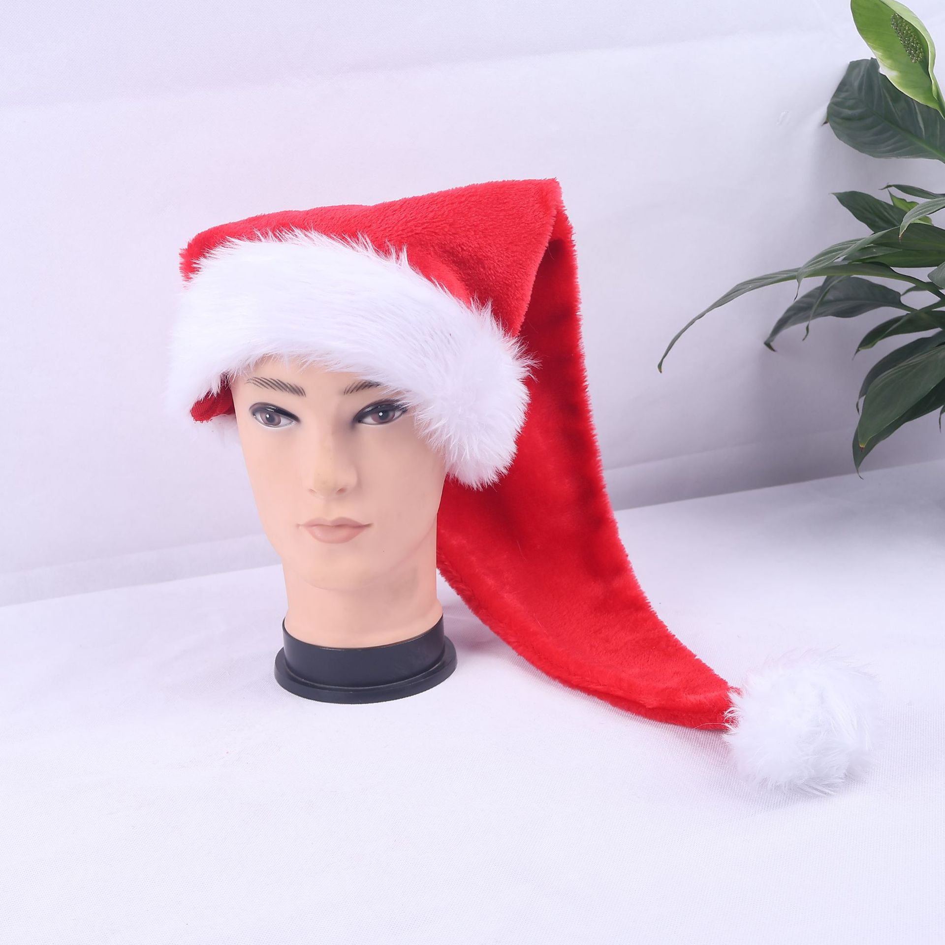 Productos explosivos transfronterizos Sombrero navideño multicolor de 75cm alargo 32*75cm Sombrero navideño de felpa de una sola capa Fábrica de origen