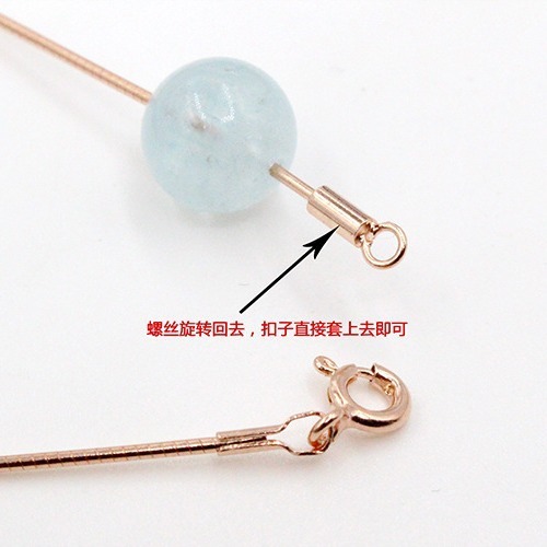 S925 Pure Silver Screw Pendant Necklace Accessories Pearl Lotus Snake Bone Necklace Through Necklace