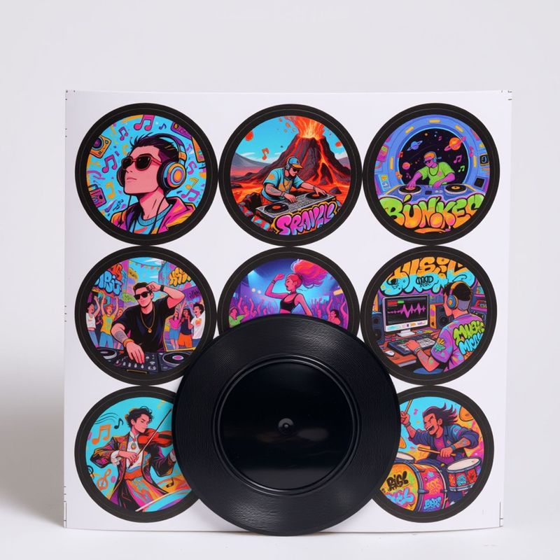 スポット NFC 誘導冷蔵庫ステッカーミニビニール CD レコードカスタマイズ可能な写真磁気音楽壁クリエイティブギフト|undefined