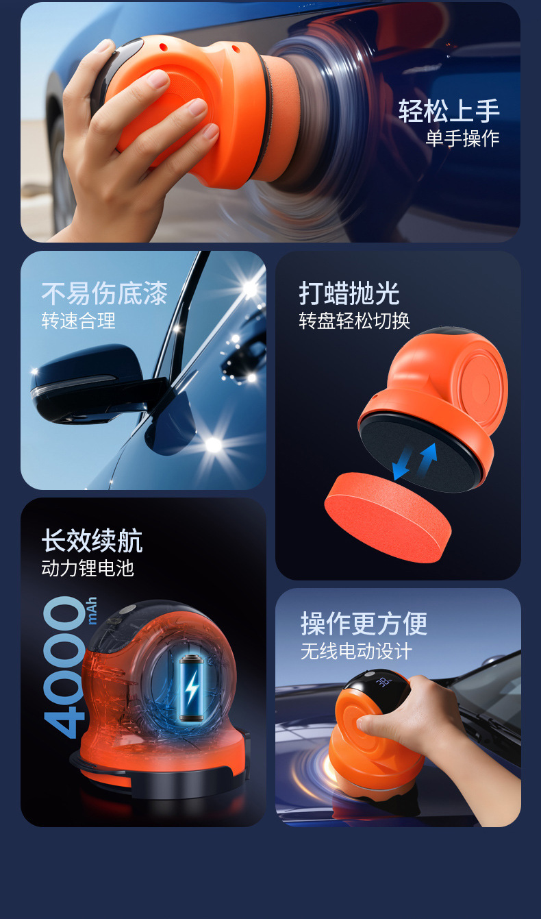 Direct Supply from the Source Manufacturer, Multi-Purpose Electric Polishing Kit for Car and Home Use, for Cleaning, De-Icing, and Waxing