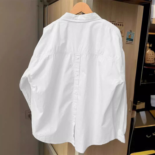 Korean-style blue pure cotton sun-protective base shirt for women, summer 2024 new version, collared shirt, small figure innerwear top, outerwear