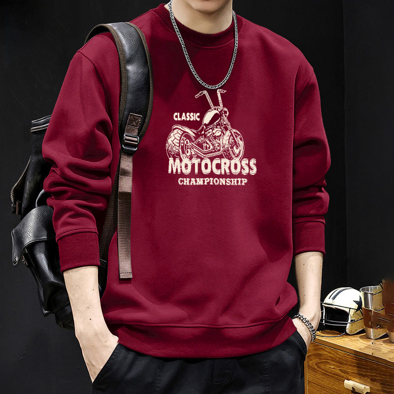 Camiseta de cuello redondo rojo vino - 8238