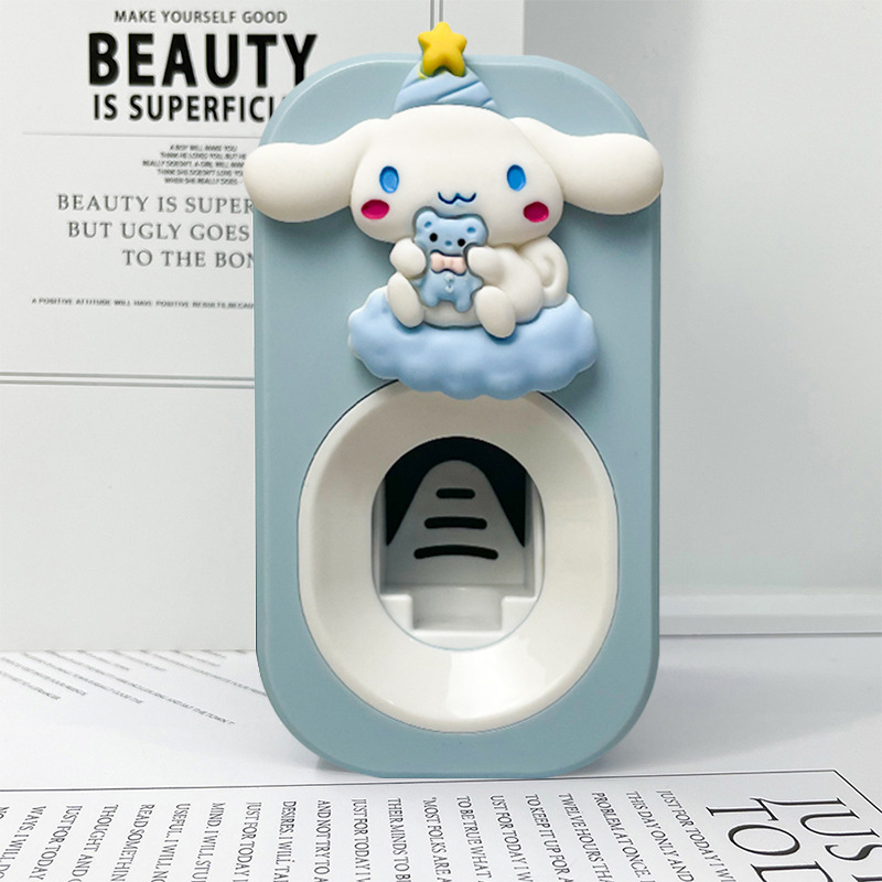 自動歯磨き粉絞り器、怠惰な絞り器、漫画のかわいいステッチ、子供用壁掛けパンチフリーラック|undefined