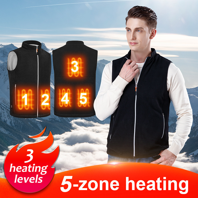 Cross-Border Exclusive Supply of New Winter Men's Stand-Up Collar Heating Vests, Electric Heating Vests, Smart Constant Temperature Vests, Super Factory