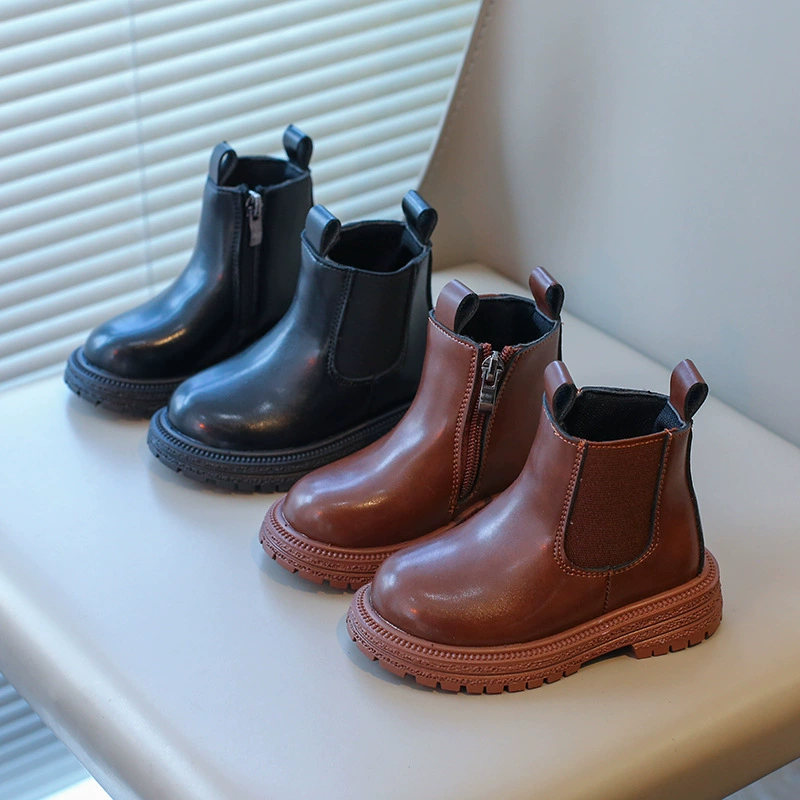 Детские сапоги. Сапоги в британском стиле. Осень 2021. Новые короткие сапоги для девочек. Повседневные ботинки для мальчиков.