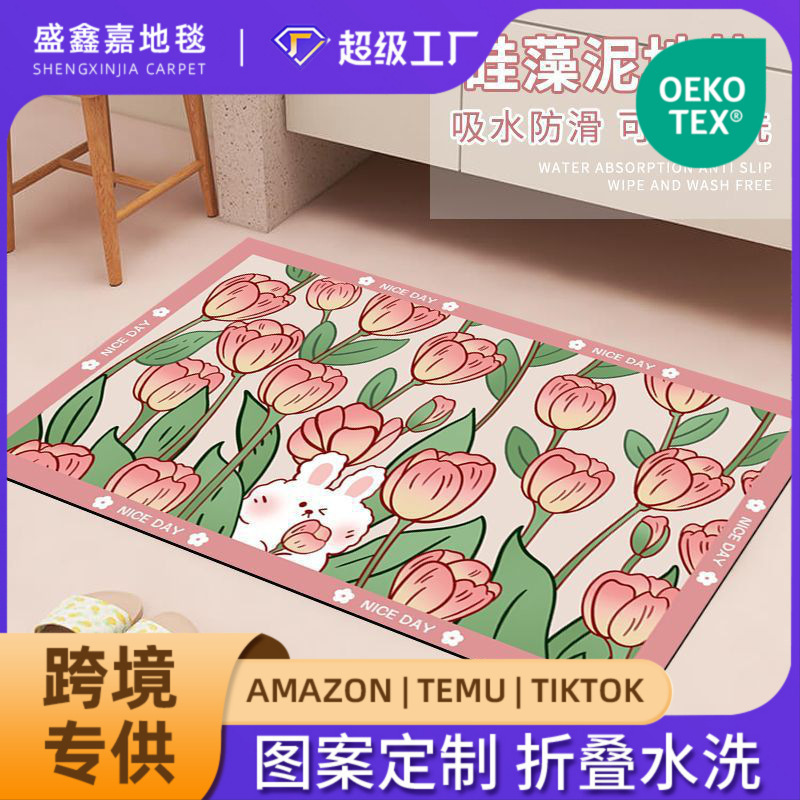 Small Fresh Carpet Diatom Mud Absorbent Floor Cushion Bathroom Bathroom Door Non-Slip Floor Mat Entry Door Mat Small Fresh Carpet Diatom Mud Absorbent Floor Cushion Bathroom Bathroom Door Non-Slip Floor Mat Entry Door Mat