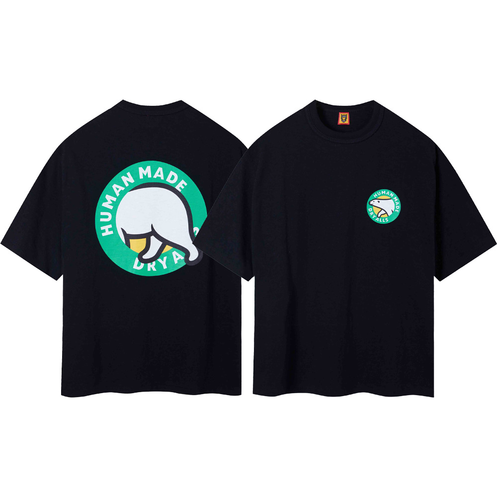 Marca de moda japonesa de bambú pesado algodón suelto pareja de hombre y mujer cilindro camiseta de manga corta media manga TEE