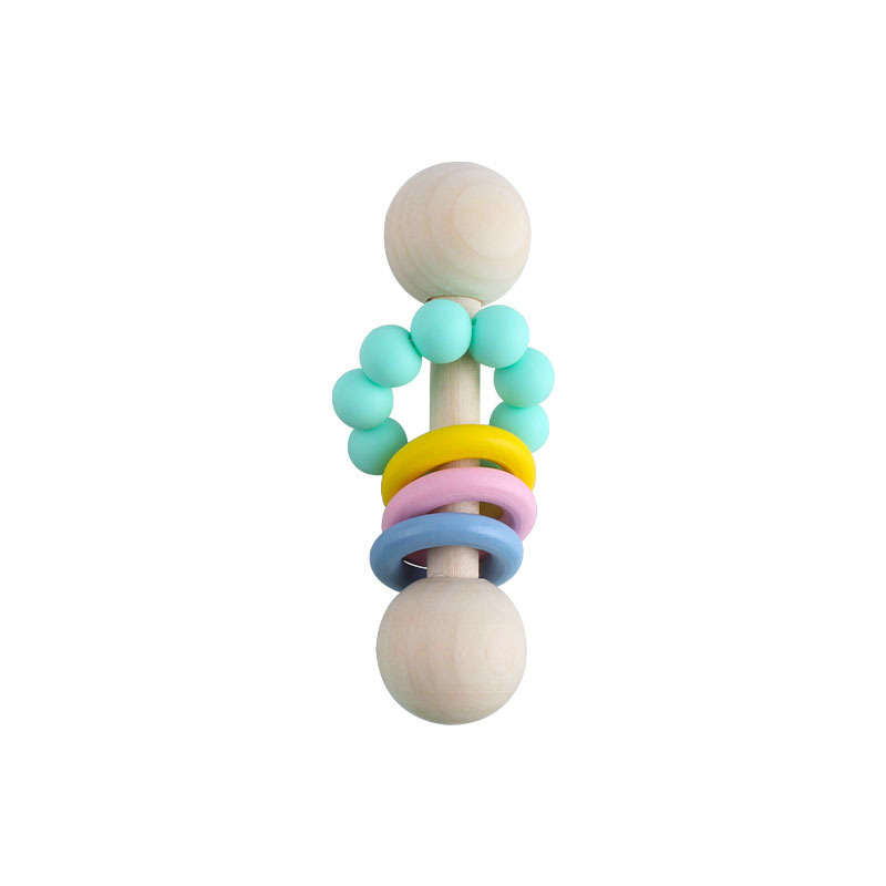 Nuevos juguetes creativos para niños de goma de madera para bebés agarrar mano de agitación de perlas de molar para bebés ejercicio interactivo varilla