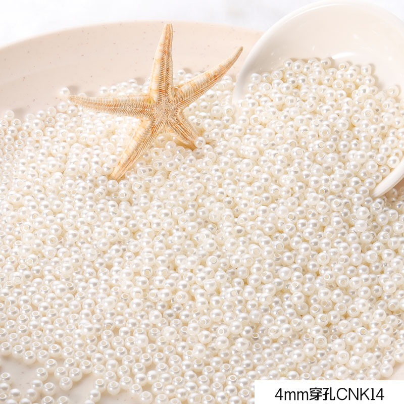 3-10mm blanco puro beige perforado ABS perla de plástico diy zapatos ropa ropa sombrero pendientes pulsera collar con cuentas