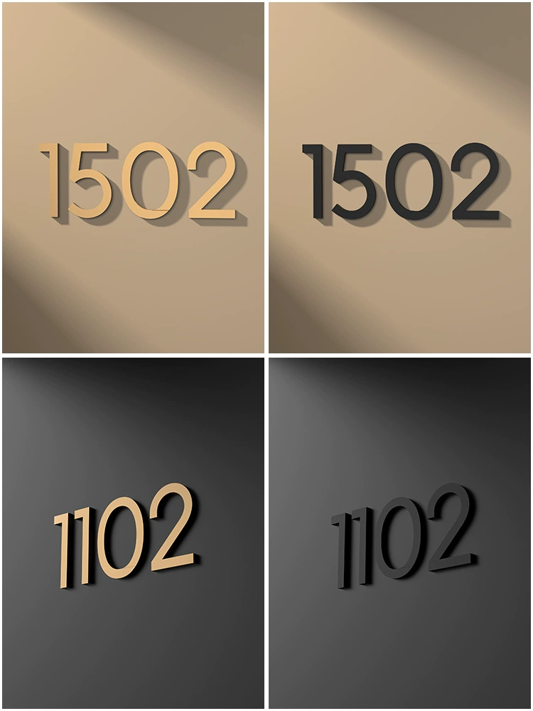 Акриловая 3D стерео доступная роскошная цифровая наклейка на дверь, номерной знак, номерной знак, английская буква, знак