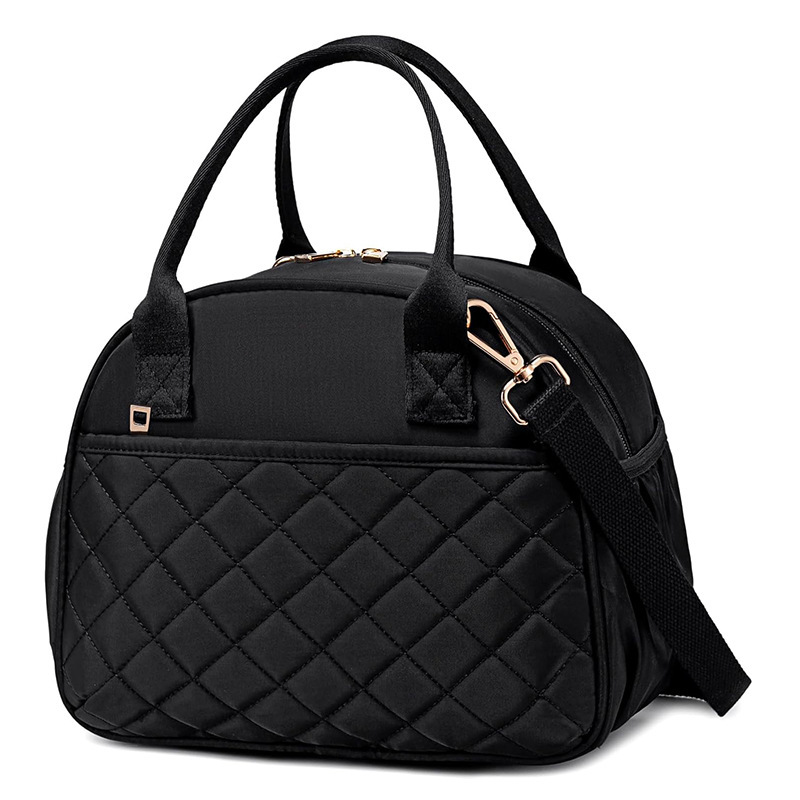 Nueva bolsa de almuerzo para mujer, caja de almuerzo de aislamiento de doble capa, bolsa de mano de almuerzo de plumón acolchada, bolsa de aislamiento duradera a prueba de fugas