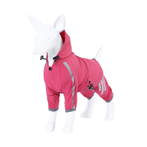 Cross-border pet traction dog four-legged raincoat waterproof large, medium and small dog pet clothes for going out in rainy days wholesale