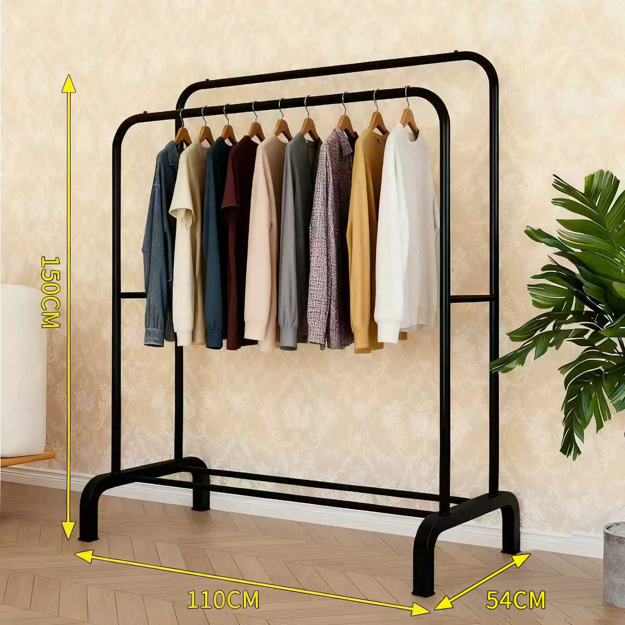 Perchero sencillo transfronterizo, perchero de pie para dormitorio o balcón, tendedero plegable móvil, tipo barra de pie, venta al por mayor