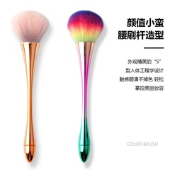 ネットの赤い同タイプの美甲の粉の塵は化粧のファンデーションの頬紅の小さい腰の化粧のブラシのセットの大きい頭の長い柄の爪のブラシを塗ります