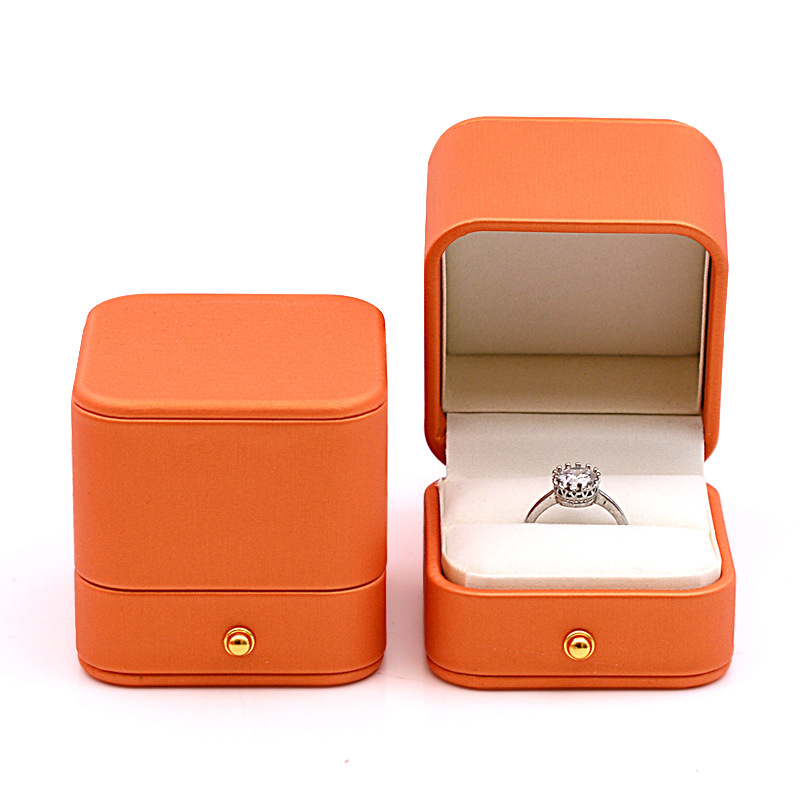 Caja de anillo naranja caballo hebilla de oro caja de anillo caja de pulsera caja de collar caja de oreja caja de broche caja de insignia