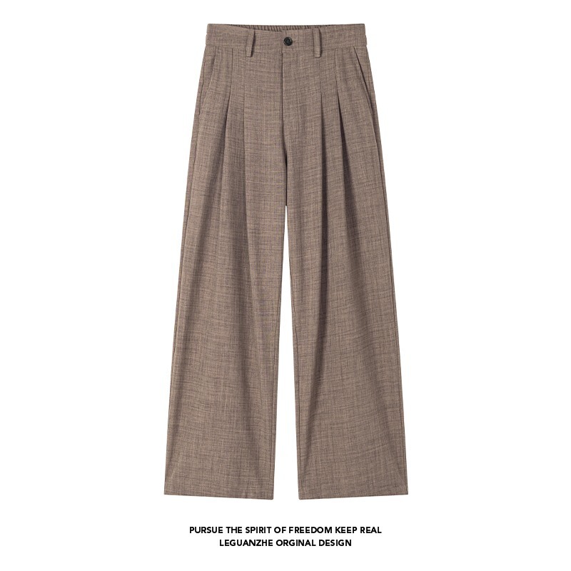 Old Money Style Pleated Faux Linen Pants, Summer Thin Breathable Relaxed Wide-Leg Dress Pants, Loose Straight Casual Long Pants Old Money Style Pleated Faux Linen Pants, Summer Thin Breathable Relaxed Wide-Leg Dress Pants, Loose Straight Casual Long Pants
