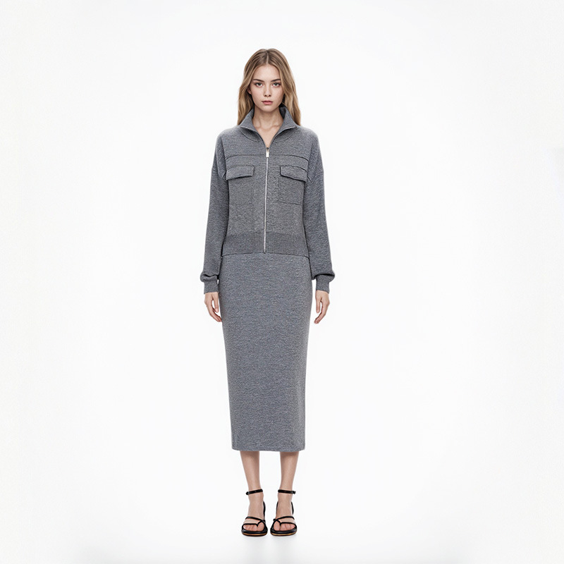 Elite demi-season elegant woolen long-sleeve