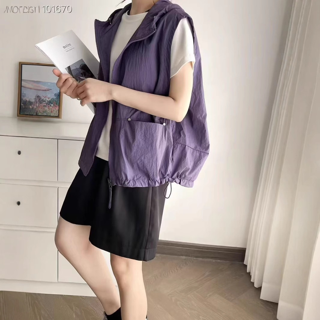 Two-sided Design Hooded Vest Women's 2025 Spring and Summer New Casual Fashion All-match Sleeveless Thin Vest