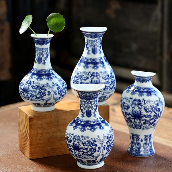 Chinese -style Zen Wall Bottle Blue and white porcelain vase…