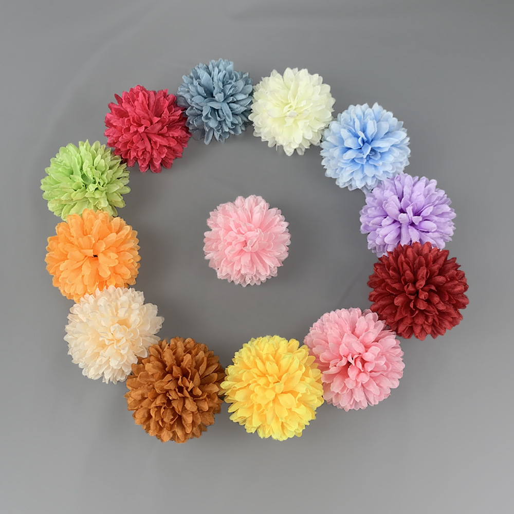 Simulación bola de flores de 7cm boda decoración del hogar al por mayor diy ping pong bola de flores falsas flores de seda fotos