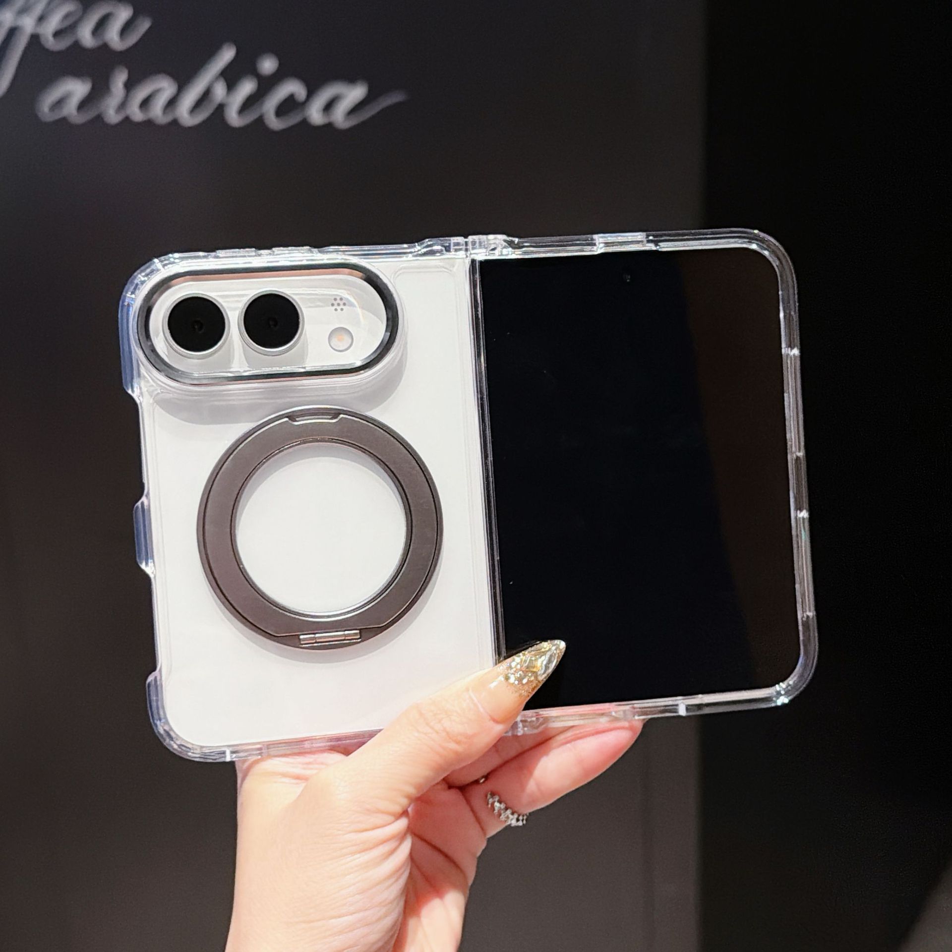 Funda para iPhone con Soporte Magnético para iPhone Duo Acrílico Giratorio de 360 Grados Anti-Caídas