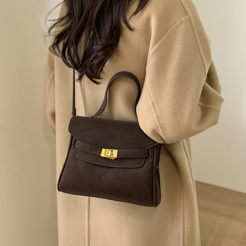 Cross-border retro mate bolso de mano 2025 nuevo estilo de moda bolso de hombro de alto nivel bolso de mujer Kelly