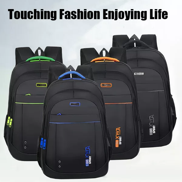 New men's backpack, large capacity travel backpack, business-style, trendy, suitable for laptops and books, simple design, ideal for high school students