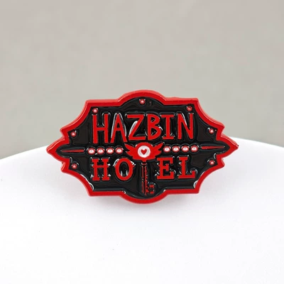 Hell Inn Metal Enamel Brooch Anime Logo Badge Anime Peripheral Accessories for Backpacks and Clothing