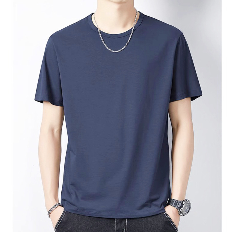 Camiseta modal para hombre, manga corta, cuello redondo, camisa suelta vieja, media manga delgada, camiseta de verano para hombre de talla grande