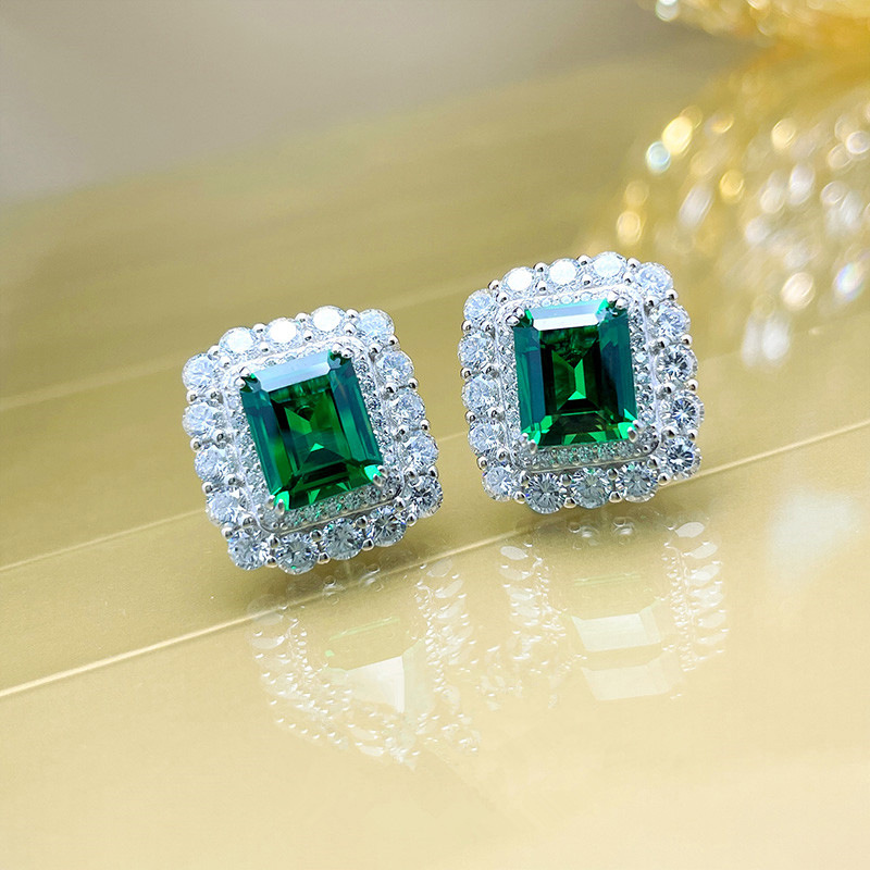 1 Paire Style Simple Brillant Rectangle Incruster Le Cuivre Zircon Boucles D'Oreilles display picture 3