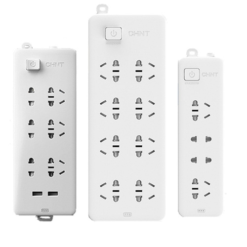 Chint row plug without wire wiring board wireless plug-in drag strip 10A16A integrated socket panel multi-hole position