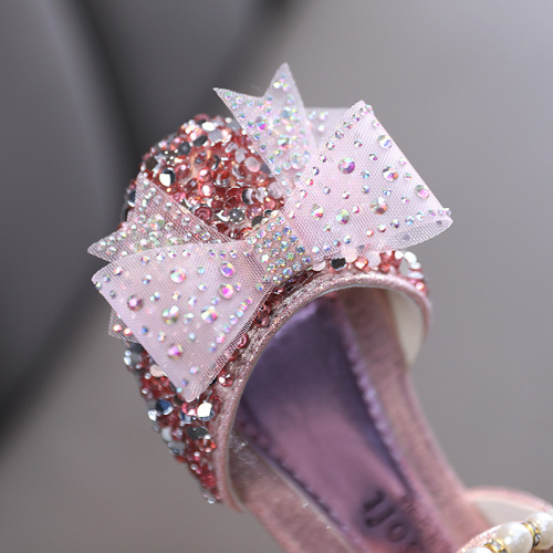 Spring and Autumn New Korean Style Girls' Small, Medium and Large Children's Princess Casual Shoes Performance Shoes Little Girls Children's Leather Shoes