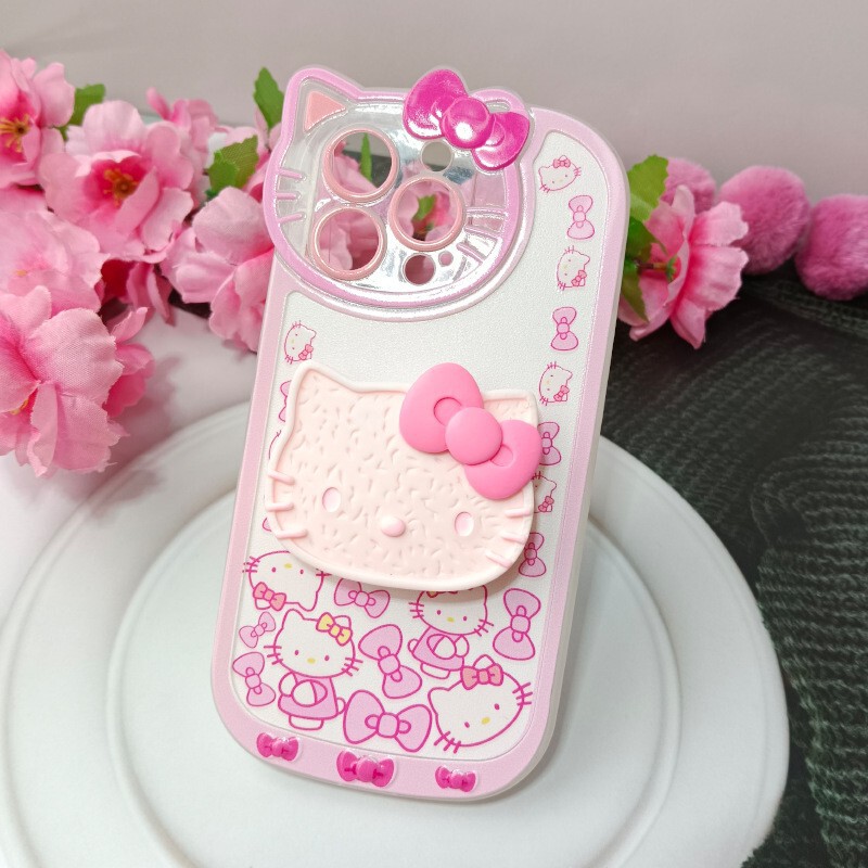iPhone15KT 猫ホルダー付き携帯電話ケース漫画ソフトシェル Apple 12 Xiaohongshu 同じ携帯電話ケースに適しています|undefined