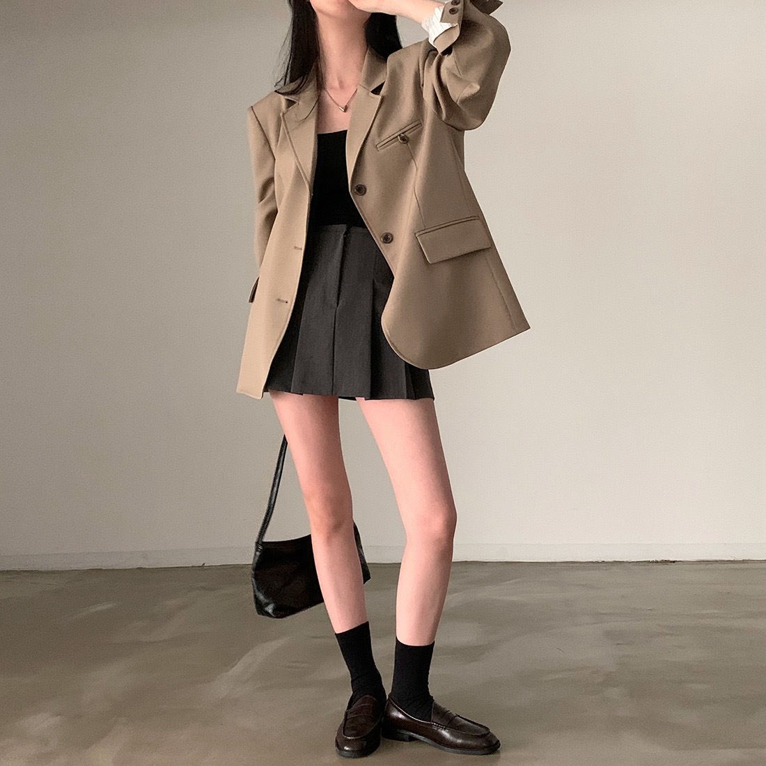 Damen Vintage Blazer Locker Geschnitten Für Frühling Und Alltag_voghion.com
