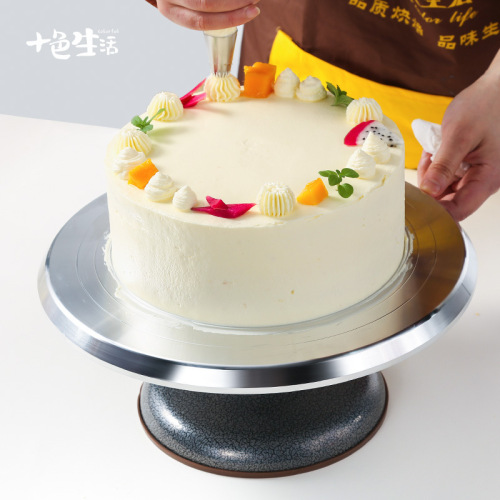 Cake turntable decorating table baking tool set aluminum alloy tray rotating wiper household commercial decorating turntable