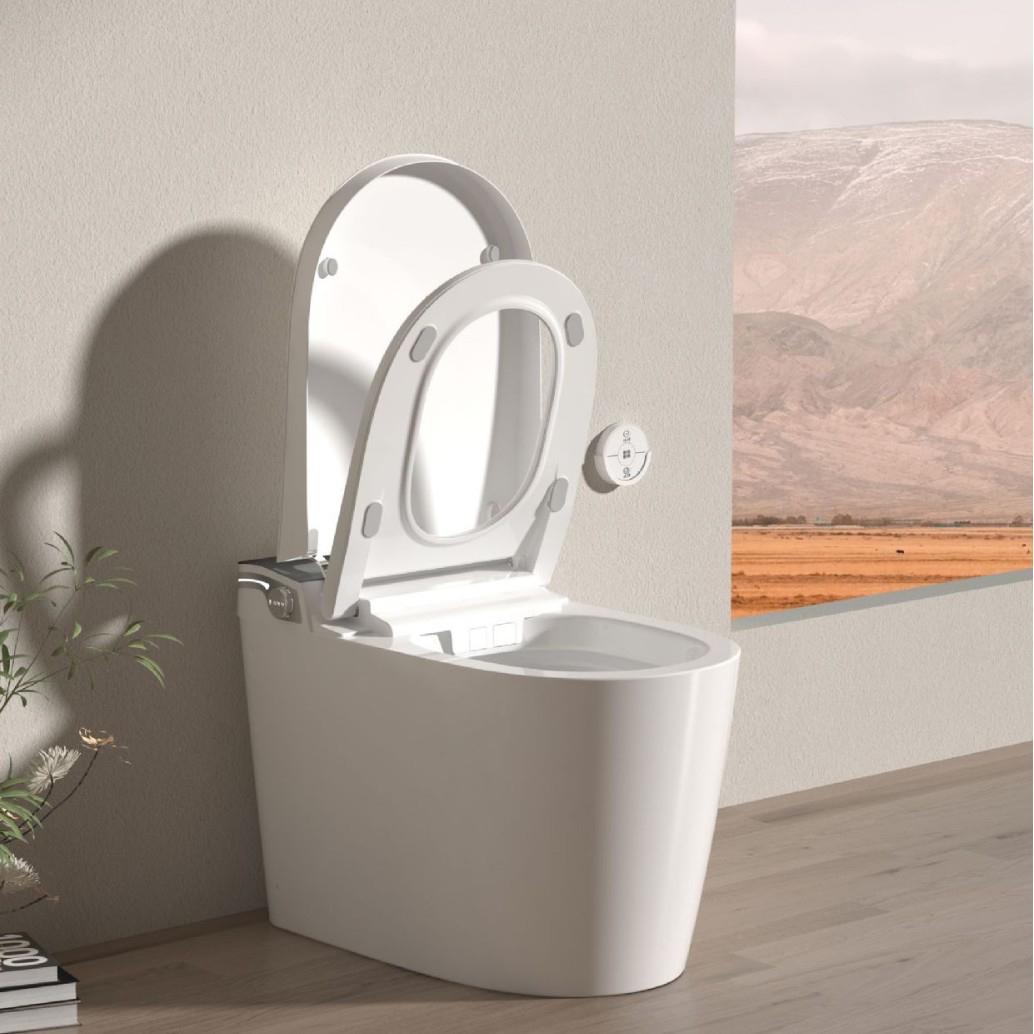 inodoro inteligente transfronterizo ingeniería hotelero mayorista inodoro inteligente sin restricción de presión de agua integrado asiento de inodoro de temperatura constante
